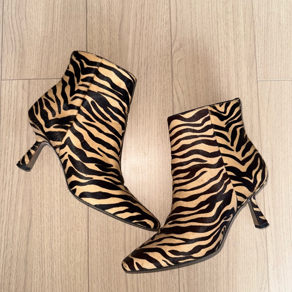 Zebra Print Ankle Boots